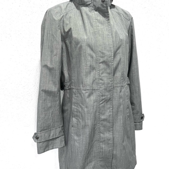 Kirkland Signature Gray Trench Coat with High Collar and Tailored Silhouette M - Picture 6 of 12